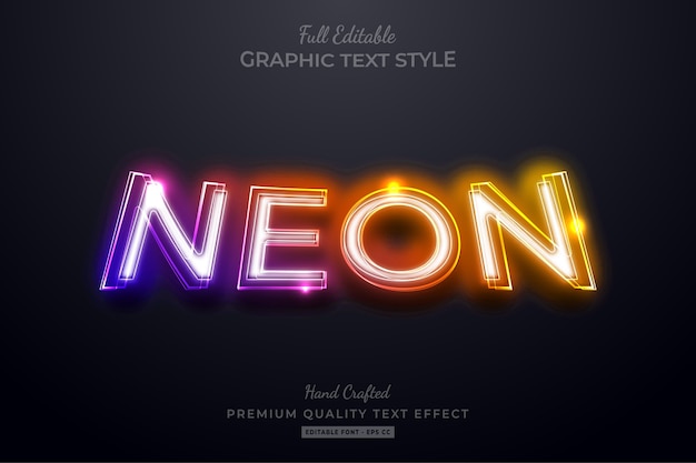 gradient neon editable text style effect premium