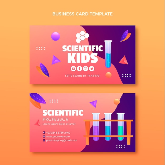 Gradient science business card horizontal template