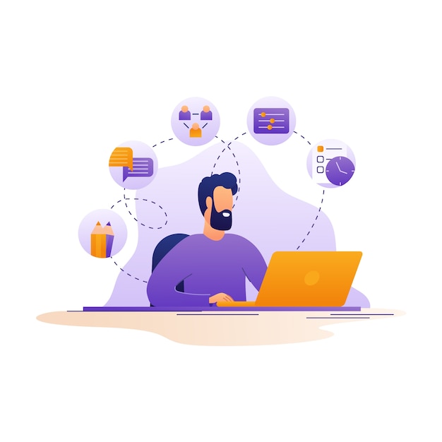 Gradient soft skills infographic
