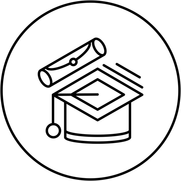 Graduated icon vector image Can be used for Back to School