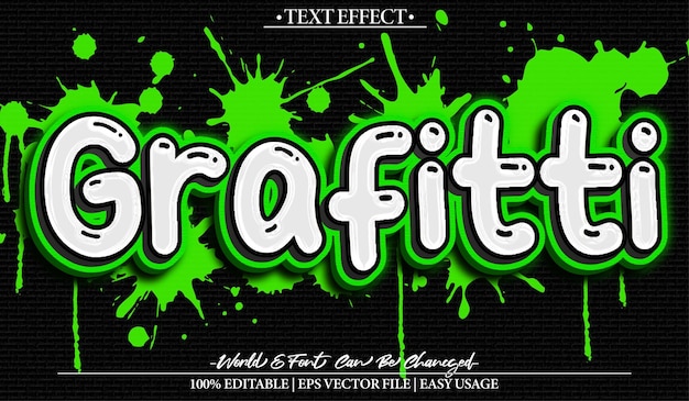 grafitti vector text effect editable alphabet green hiphop urban