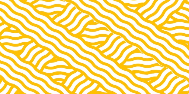 Graphic noodle pattern background of yellow wavy macarons spaghetti banner for cafe design