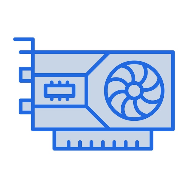 Graphics Card Blue Tone Illustration