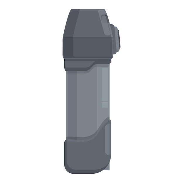 Gray reusable water bottle for hiking trip