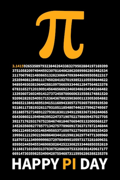 greek symbol and irrational number happy pi day vertical banner mathematics vector illustration