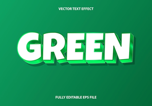 green 3d editable text effect template, text effect style