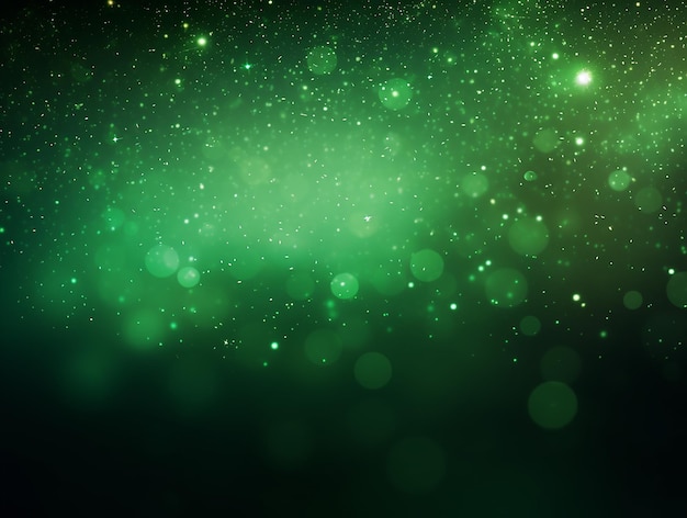 Green and glow Christmas particles and sprinkles for a holiday event Background with sparkles and glitters