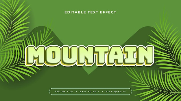 green and white mountain 3d editable text effect font style