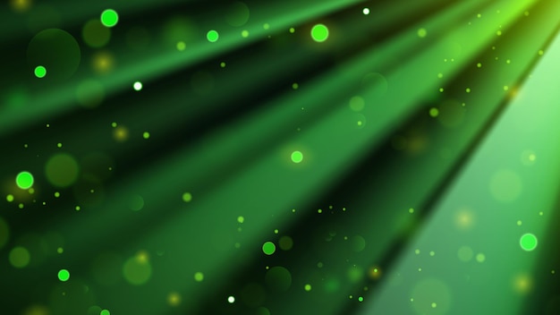 Green Magic Spotlight with Particles Vector Illustration