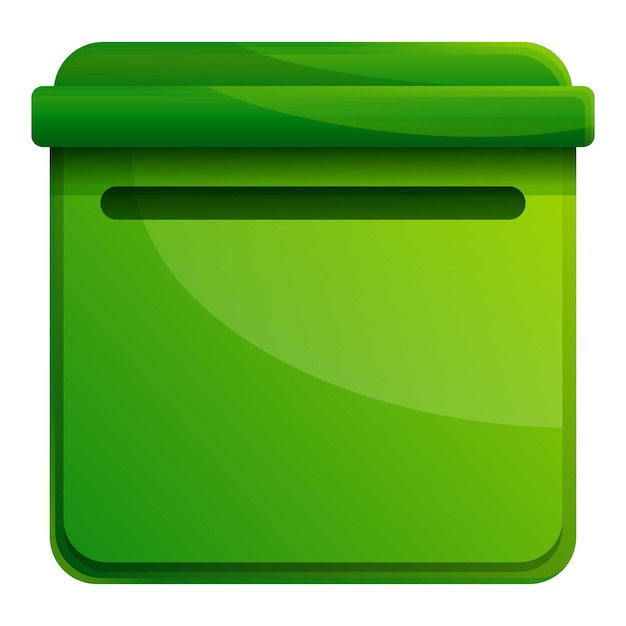green mailbox icon cartoon of green mailbox vector icon for web design isolated on white background