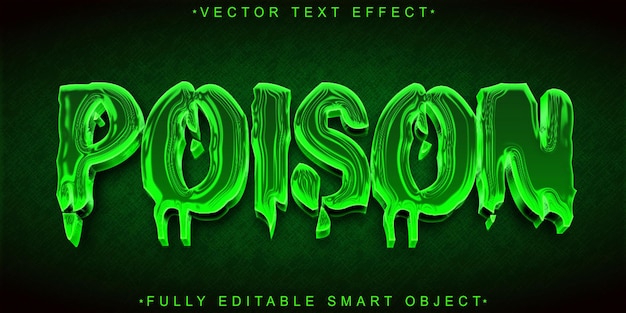 green slime poison vector fully editable smart object text effect