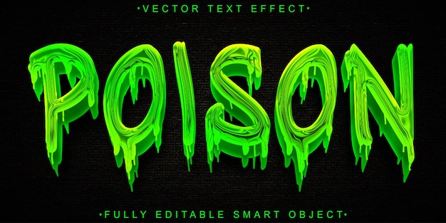 green slime poison vector fully editable smart object text effect