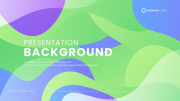 Green white and blue vector wavy liquid simple background modern design Presentation background template