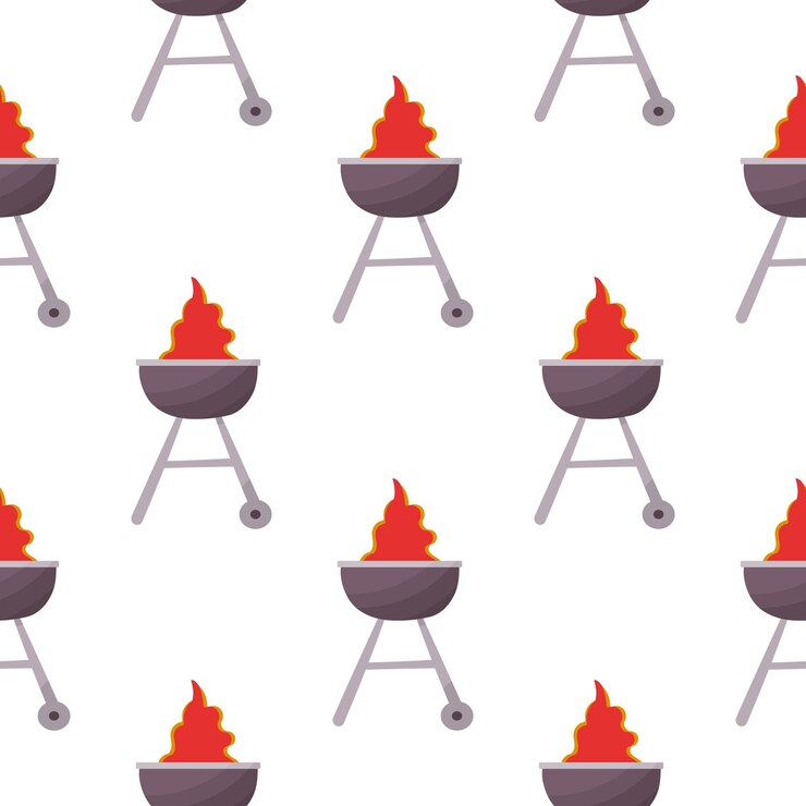 Vektor grill black apparatus fry fire pattern textile