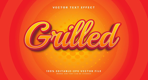 Grilled editable text effect Template suitable for chicken roast theme