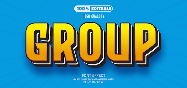 group text effect editable text style