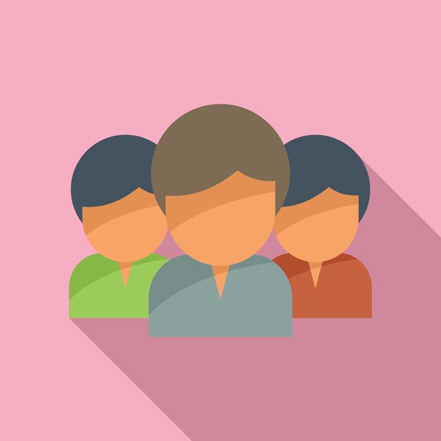 Group work icon flat vector Business person Online computer