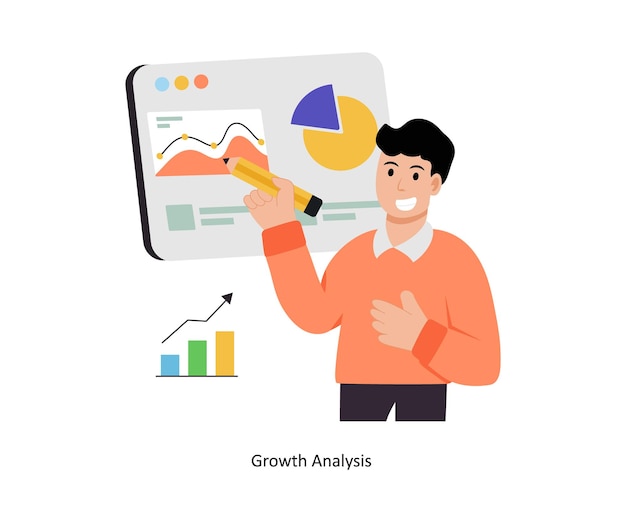 growth analysis concept vector illustration data analytics isolated on white background