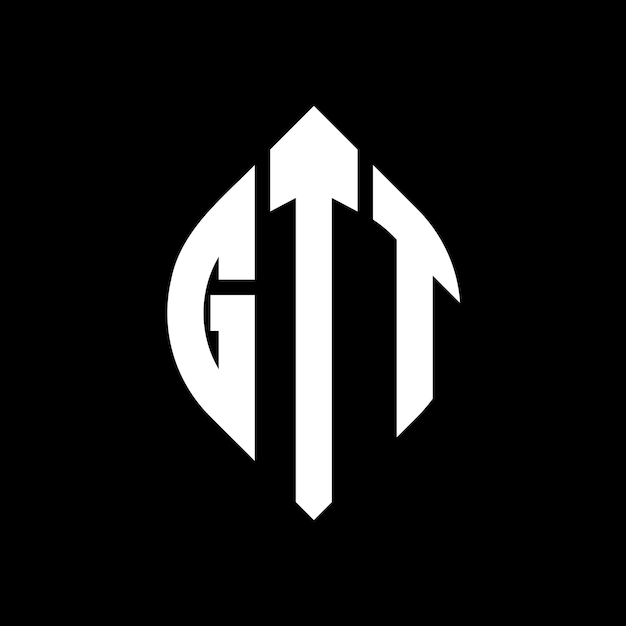 gtt circle letter logo design with circle and ellipse shape gtt ellipse letters with typographic style the three initials form a circle logo gtt circle emblem abstract monogram letter mark vector