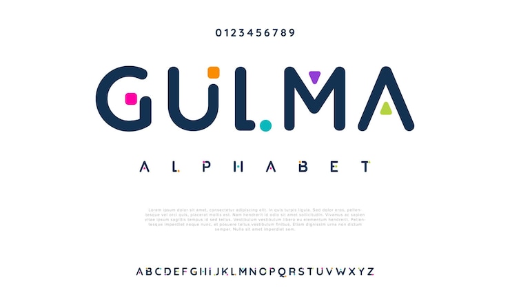 Vektor gulma kreativní moderní městský abecední font digitální abstraktní futuristické módní sportovní logo jednoduché
