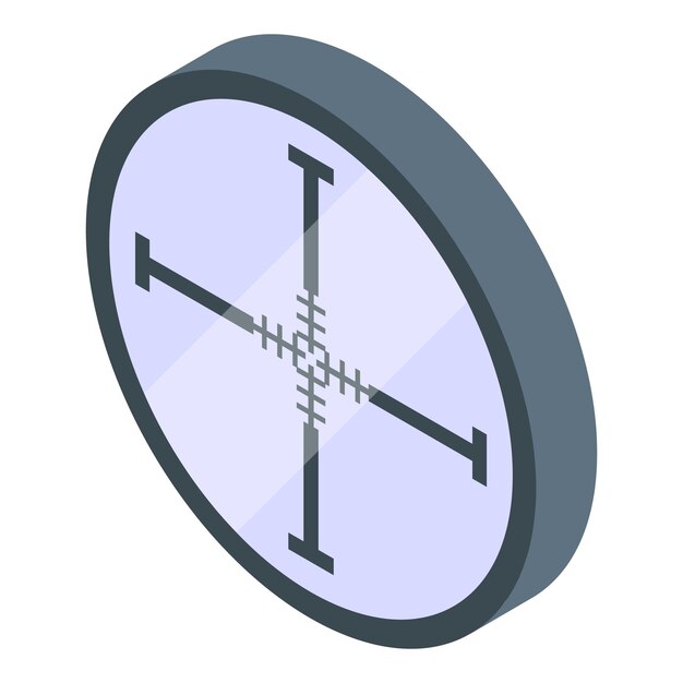 Gun scope sight icon Isometric of Gun scope sight vector icon for web design isolated on white background