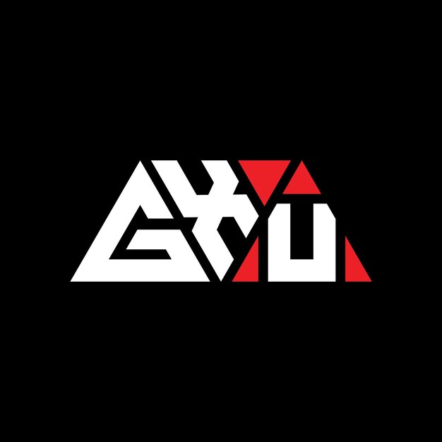 GXU triangle letter logo design with triangle shape GXU triangle logo design monogram GXU triangle vector logo template with red color GXU triangular logo Simple Elegant and Luxurious Logo GXU