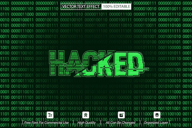 hacked style modern editable text effect