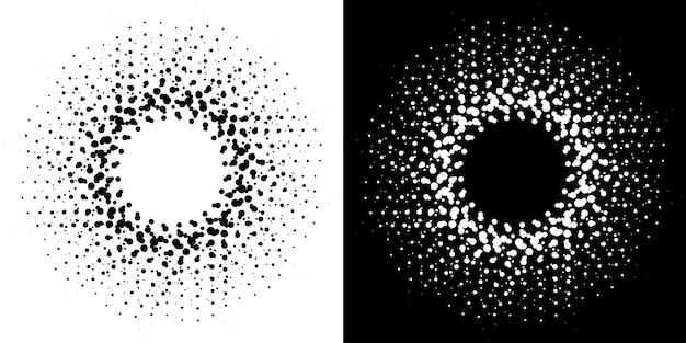 halftone circular dotted frames set circle dots logo design element for medical cosmetic vector