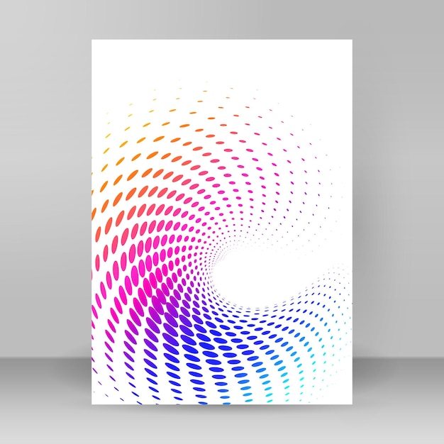 Halftone dot pattern circle swirl Design elements mockup poster03