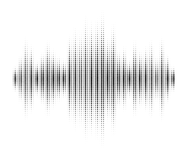 halftone pattern audio waveform abstract dotted ornament isolated