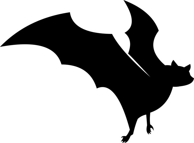 Vektor halloween black bat silhouette flying