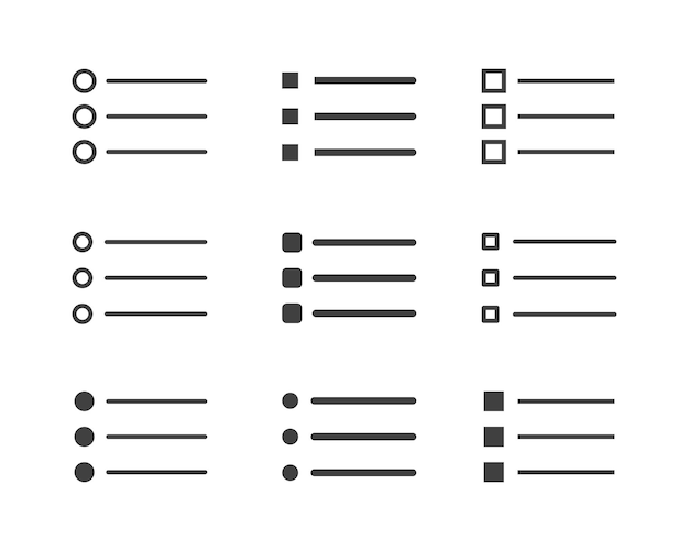 Hamburger menu icon buttons for website UI navigation mobile app Vector user Interface icons