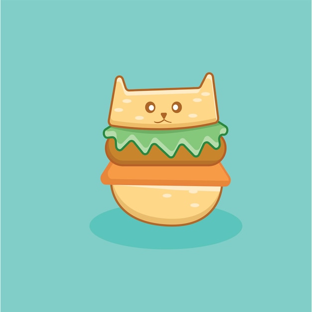 hamburger with a smiling expression