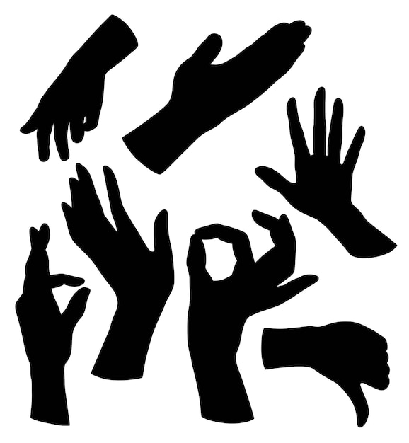 Hand action silhouette