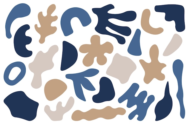 hand draw abstract shapes set of colorful brown abstract shapes elements hand prints