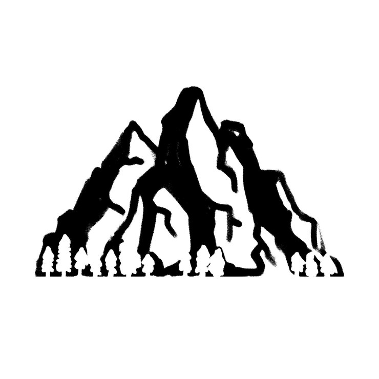 Vektor hand drawn mount adventure logo