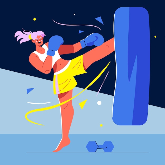 Hand drawn person doing sport illustration