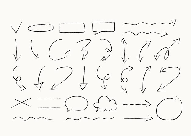 Hand drawn signs and numbers for social networks Sale in the store and phone number Arrows and dot
