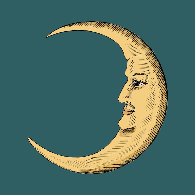 Vektor hand drawn sketch of a crescent moon