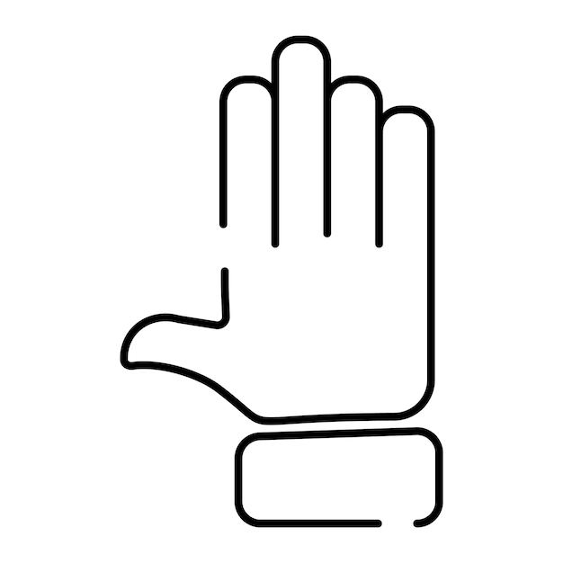 Hand emoji fingers gesture line art vector icon for apps and websites