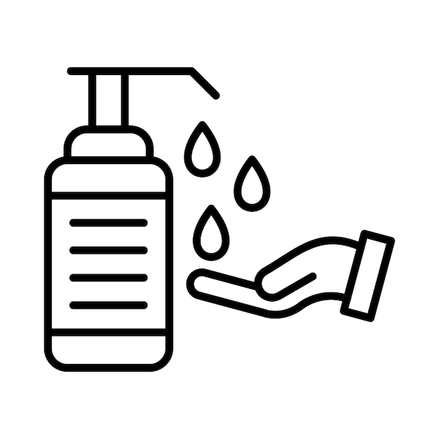 Hand Gel Line Illustration