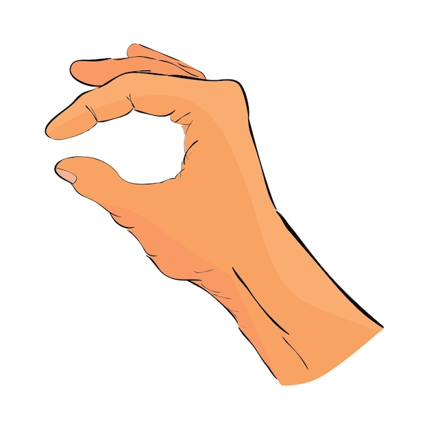 hand hold take receive something simple hand draw sketch doodle