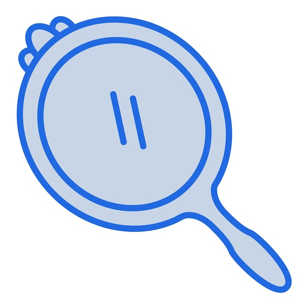 Hand Mirror Blue Tone Illustration