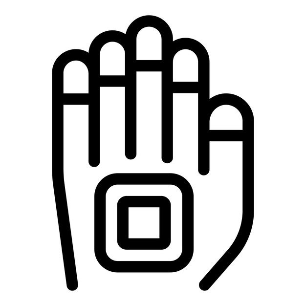 hand using virtual reality touch screen interface icon