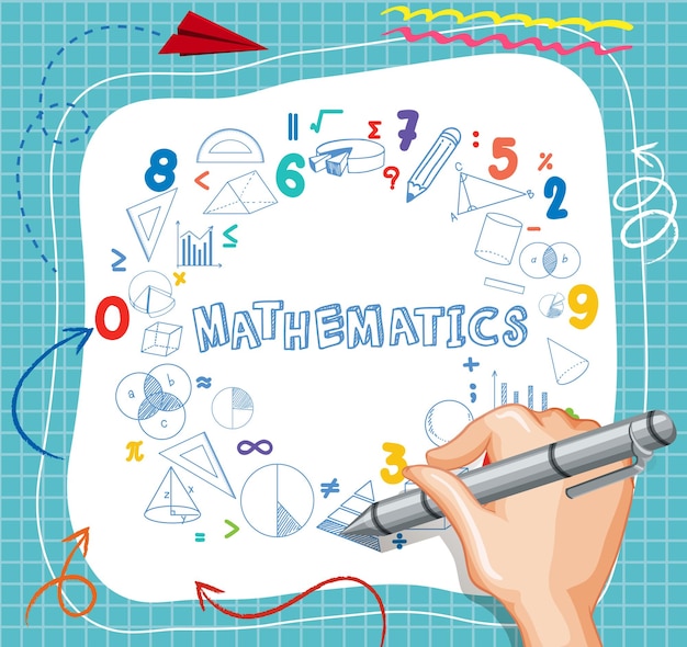 Hand writing math formula on paper note