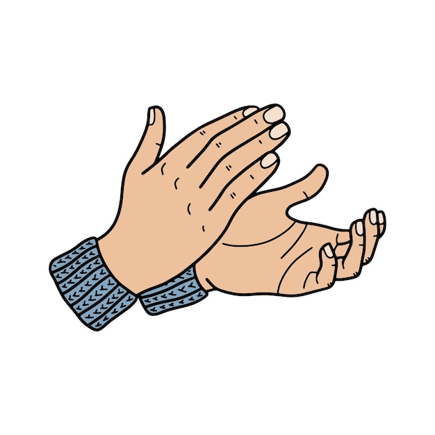 handclaps applause a design element in the form of two hands in a cartoon style