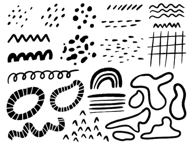 HandDrawn Abstract Doodles Vector Illustration Organic Shapes and Patterns