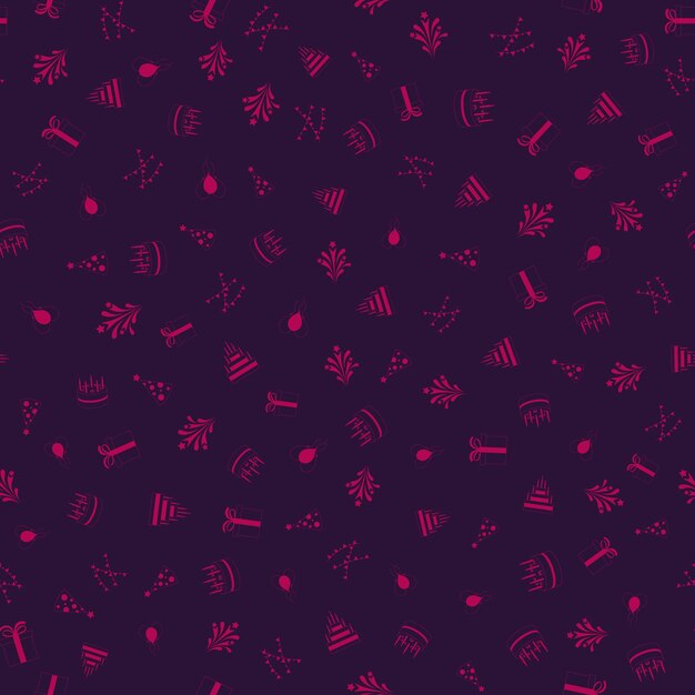 Happy birthday freehand drawings saeamless pattern background