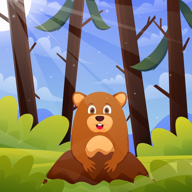 happy groundhog day background