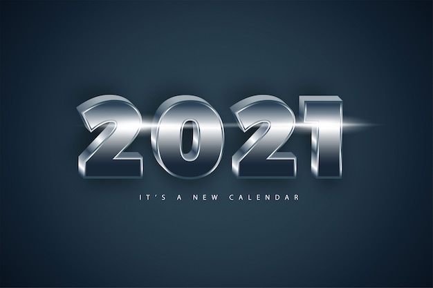 happy new year 2021 holiday silver luxury background